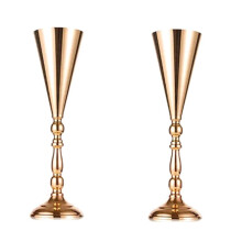2PCS Tabletop Flower Vase Wedding Centerpiece Decor Metal Flower Stand Artificial Flower Ornaments for Anniversary Part