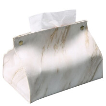 PVC Leather Marble Pattern Tissue Case Box, Container, Napkin Holder, Paper Bag, Cosmetic Box, Pouch Organizer, B