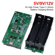 Tipo C 15W 3A 18650 Modulo Caricabatteria al Litio - Step Booster Carica Rapida UPS Convertitore di Alimentazione 9V