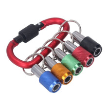 1/4 Bithalter, OxidationsbestäNdig, Gute KompatibilitäT, Magnetischer SteckschlüSselhalter, Metallkarabiner, Tragbare Beschichtung, Rot