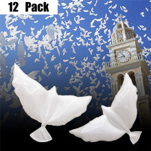12-Pack Balloons Memorial Release in Sky, Biodegradable White Angel Lanterns Funeral Party Decorations