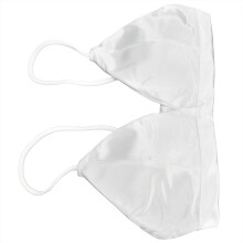 Women's Satin Wireless Triangle Bralette Deep V Neck, One Size, White