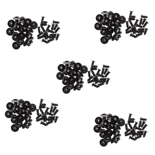 100 Pcs 8mm Hole Push in Expanding Screw Panel Clips Plastic Rivet Black 1