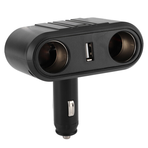 Car Cigarette Lighter Splitter 2 Way Adapter with USB Fast Charge 12-24V 1