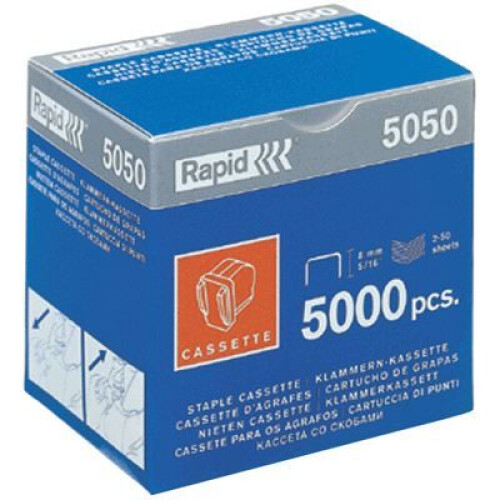Rapid Agraffe - RAPID - 50-50 - Cassetta da 5000 graffette - Ideale per ufficio - Alta qualità