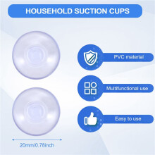 100Pcs Transparent Suction Cups, Plastic Suction Cups, Pads Without Hooks for Outdoor, Kitchen,Bathroom,Window 20Mm