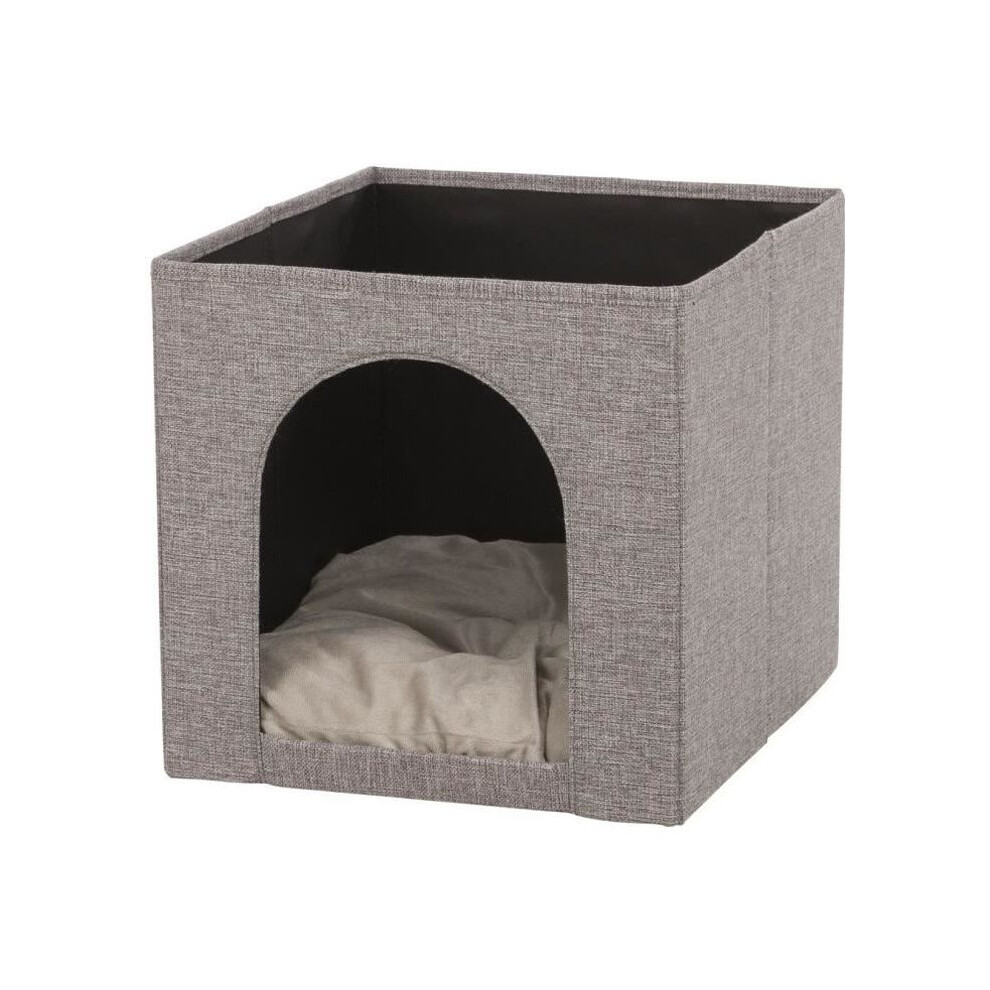 Trixie Ella Cuddly Cave For Shelf, 33 × 33 × 37 Cm, - Cats New - Cats Cuddly Cave Ella New Grey