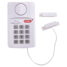 Alarma de la Puerta InaláMbrica Ruidosa Teclado de PáNico con Pasador de Seguridad para Cobertizo Garaje Oficina Casa