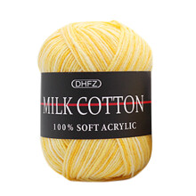 (B) Colorful Hand Knitting 50g Knitting Crochet Milk Soft Baby Wool Yarn A