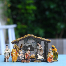 Christmas Nativity Manger Group Scene Decoration Gift Box Christmas Gift Resin Crafts