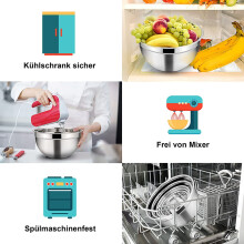 5 St BlandningsskåL, SalladsskåL i Rostfritt StåL med LufttäTt Lock & Halkfri Botten, ServeringsskåL för KöKsbakning, Etc.