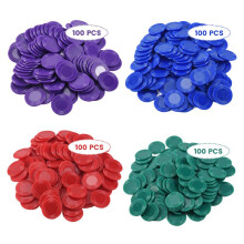 400 StüCk Kunststoff Poker Chips, Spiel Spiel Chips, 4 Farben, Spiel Gegen Karte zum Spielen, ZäHlen, Bingo Spiel Chips Karte Spiel, 1