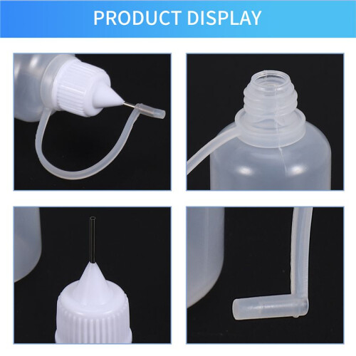 10Pcs 30Ml Plastic Squeezable Tip Applicator Bottle Refillable Dropper Bottles with Needle Tip Caps for Glue DIY 2
