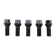 5Pcs M14 x 1.25 Black Wheel Locking Lug Bolt Nut Steel 36136781151 for - X3 X5 E70 E71 F20 F25 X5 X6