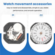 Watch Movement for Japanese VX43E Movement VX43 Three-Pin Double Calendar Window Quartz Movement with Battery