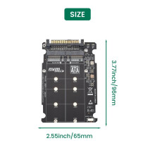 M.2 SSD to U.2 Adapter 2in1 M.2 NVMe and -Bus NGFF SSD to PCI-E U.2 SFF-8639 Adapter PCIe M2 Converter,with Shell