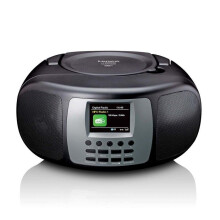 Tragbares DAB+/UKW-Radio mit Bluetooth-CD-Player und großem LCD-Farbdisplay Schwarz
