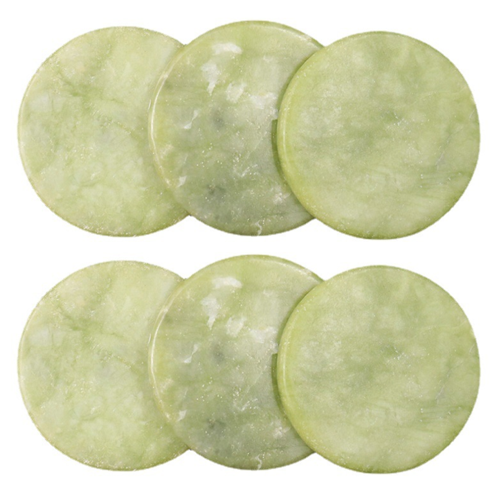 6PCS Jade Eyelash Extension Glue Holder, Smooth Surface Plate for Easy Cleaning, Professional Salon Use and Personal Applications, False Eyelashes
