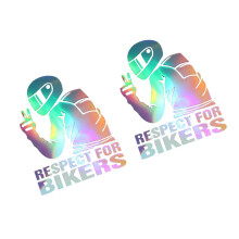 2Pcs Motorcycle Reflective Stickers Respect for Cyclists Reflective St