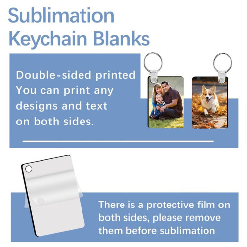 240Pcs Sublimation Keychain Blanks Double Sides Include 80  Sublimation Keychains Blank with 160 Rings and Clips 2