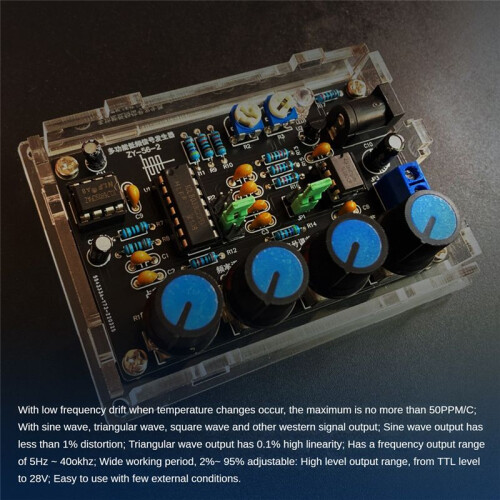 ICL8038 Function Signal Generator Module Sine Square Triangle Signal Generators DIY Welding Practice Kit with Case 1