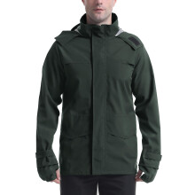 Chaqueta de lluvia para hombre impermeable transpirable con capucha verde XL