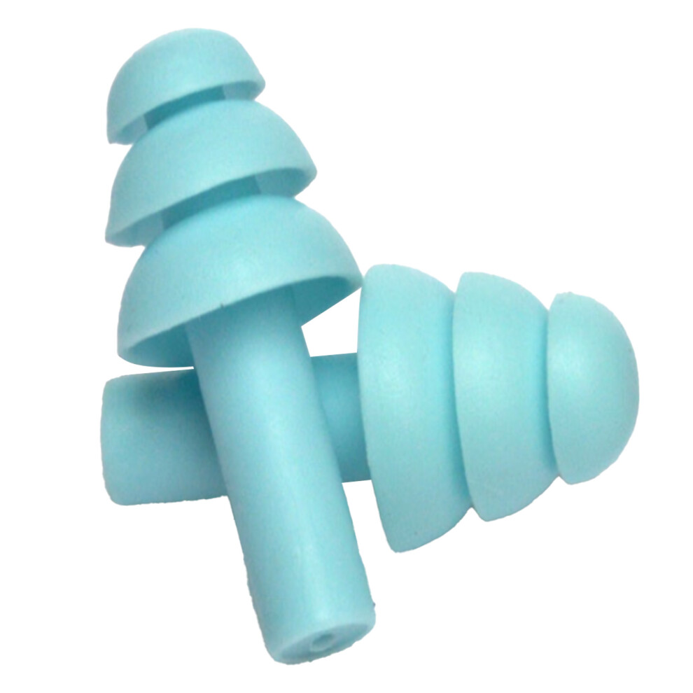 4 Pairs Washable Silicone Noise Cancelling Earplugs, Blue, 1.2X2.5x4cm 4981372327154
