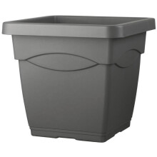 DEROMA Blumenkübel quadratisch Day R anthrazit - 38 x H33,5 cm - Grau anthrazit