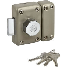 Knopf- und Zylinderschloss 5 Stifte YALE YV25BT-40 - 4 Schlüssel - beige