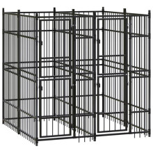 Cercado em aço para animais de exterior para cães 3,69 m² preto 02_0041830