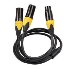 Cable Divisor XLR, 3 Pines XLR Hembra una Doble XLR Macho Cable de Audio Cable y Cable Divisor de MicróFono Equilibrado Adaptador de Audio