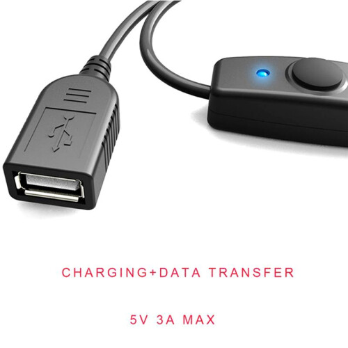 Data Sync USB 2.0 Extender Cord USB Extension Cable with  OFF  LED Indicator for PC Laptop USB Fan LED Lamp 1