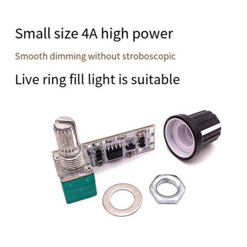 LED Constant Voltage Dimmer Board Control Module Table Lamp Stepless Knob Potentiometer Live Fill Light Dimmer Module,A 1