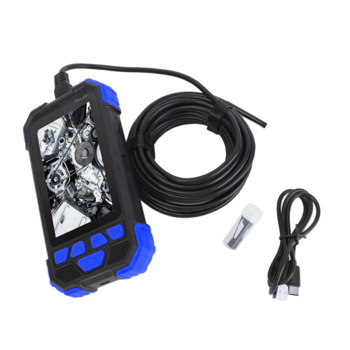 Câmera de boroscópio HD com lentes duplas, ferramenta de inspeção à prova d'água IP67, tela IPS de 4,3 polegadas com iluminação LED
