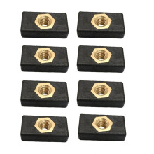 8 PeçA Caiaque Side Mount Slide Track Rail Sliders Vara de Pesca Suporte para Poste Base de Montagem Porca Deslizante