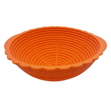 Bread Proofing Basket,Silicone Round Bread Foldable Sourdough Baking Basket Waterproof Proofing Bowls,Orange