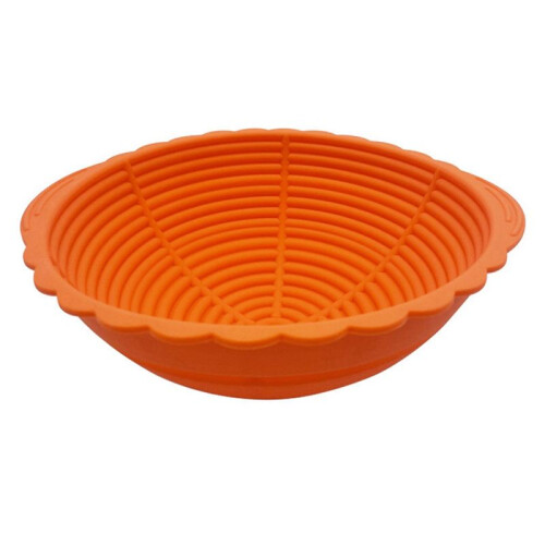 Bread Proofing Basket,Silicone Round Bread Foldable Sourdough Baking Basket Waterproof Proofing Bowls,Orange 1
