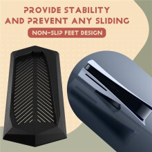 Vertical Stand for  5 Slim Optical Drive Version Console with Built-in Cooling Vents and Non-Slip Feet Black
