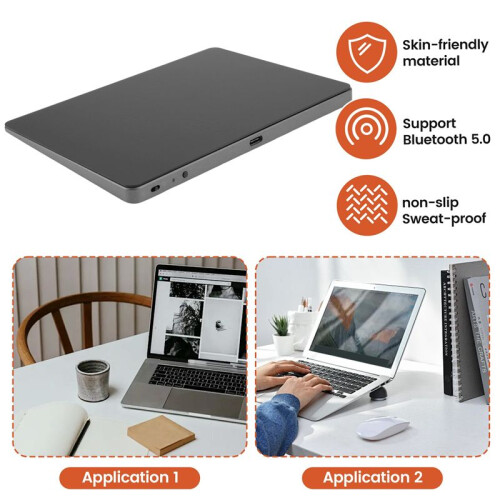 Touchpad Multi-Function Gestures Trackpad Rechargeable Wireless Touchpad for Laptop IOS , Black 2