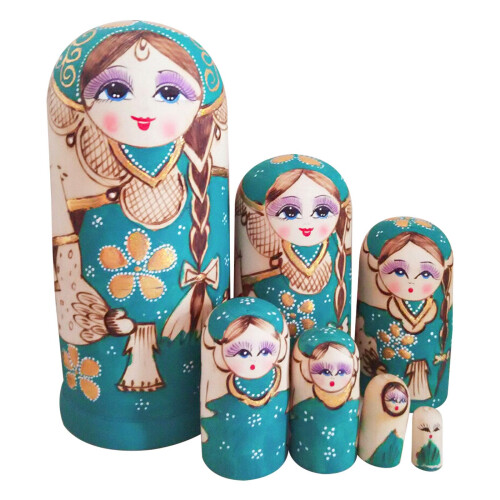 7x Russian Nesting Doll Figures Matryoshka Dolls for Birthday Hallowee