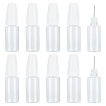 20 Stück Präzisionsspitzen-Applikatorflaschen, 10 Ml/0,34 Unzen Dosiernadelflasche PET, Leere Leimflasche mit Stahlnadel