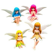 Miniature Fairy Figurines - 4Pcs Small Flower Fairies Ornaments Resin  Fairy Figurines Tiny for Fairy Garden Decor