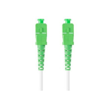 Cable de Fibra Óptica - Lanberg - 15m - Mono SC/APC-SC/APC - Simplex G657A2 - LSZH Blanco