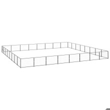 Chenil extérieur cage enclos parc animaux chien noir 64 m² acier 02_0000551