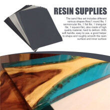 23 Pcs Resin Casting Tools Set, Epoxy Resin Polishing Kit, 12 Sand Papers, 5 Polishing Blocks, 5 Shapes Files, 1 Brush
