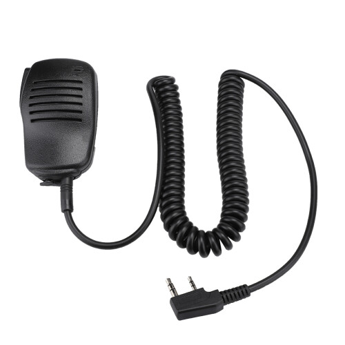 Microfone PTT com clipe giratório de 360 graus, compatível com rádios de comunicação, oferecendo transmissão de som nítida e conector preciso