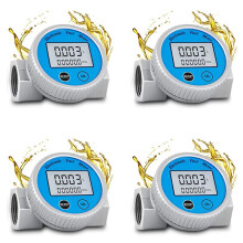 4X Turbine Flow Meter Waterproof Digital Fuel Flowmeter 2.37-26.41GPM for Water DieselFuel MethanolKerosene Oil(1in NPT)
