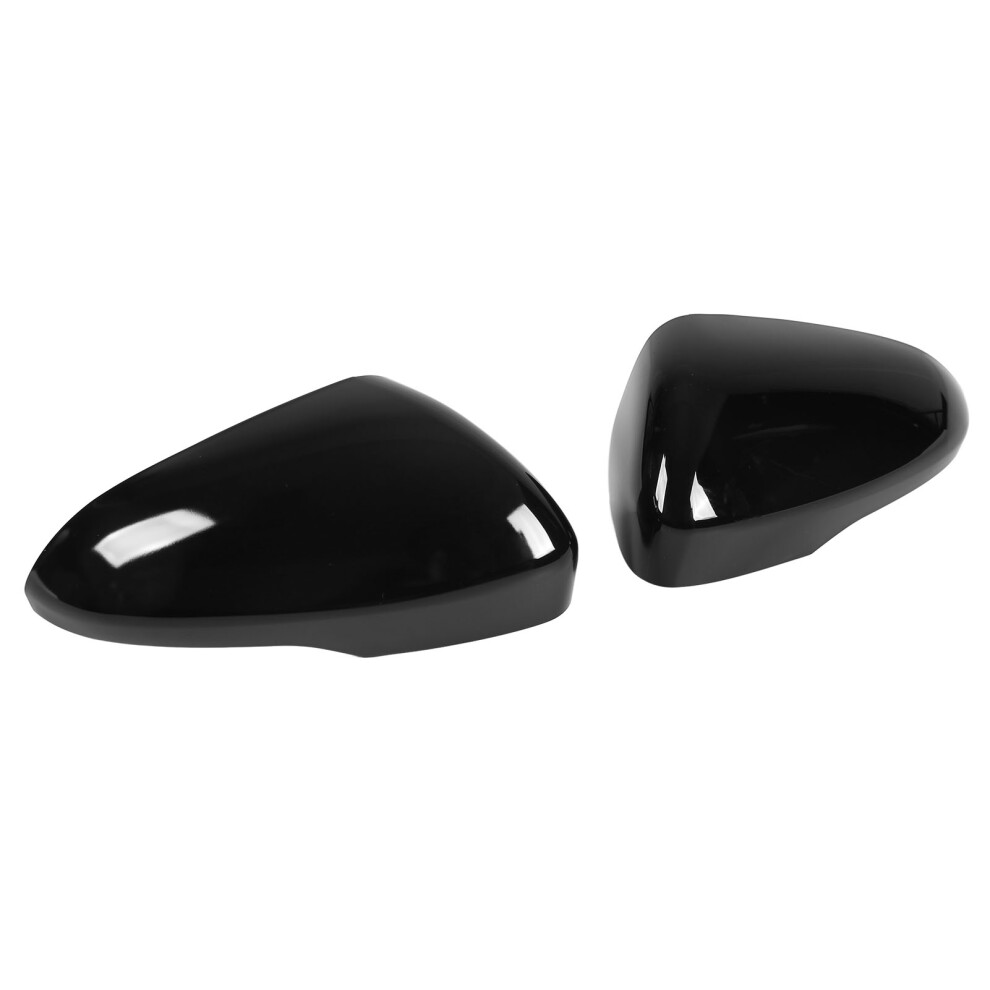 Glossy Rear View Mirror Covers For Ford Fusion 2013+ Set Of 2 Black 6901373242117