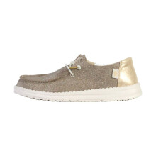 Mocassim com Cadena Hey Dude Wendy Metalizado Brilhante - Ouro