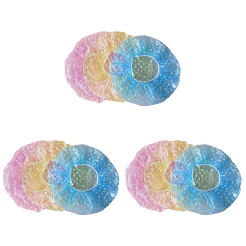 180Pièces Bonnets De Douche Jetables Colorés Imprimés Points 1